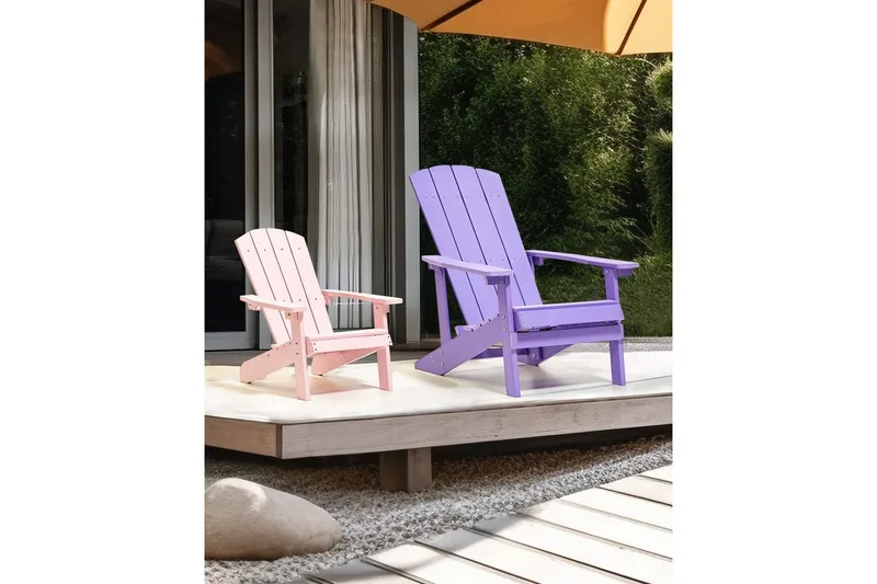Barnstol Adirondack - Rosa - Utemöbler - Utestolar & fåtöljer - Solstol - Däckstol
