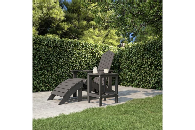 Adirondack bord antracit 38x38x46 cm HDPE - Antracit - Utemöbler - Utestolar & fåtöljer - Solstol - Däckstol