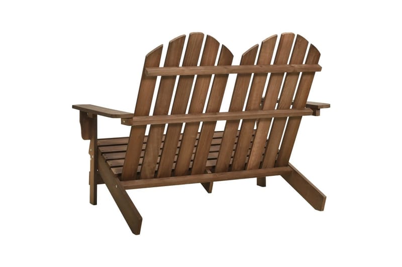Adirondackstol 2-sits massivt granträ brun - Brun - Utemöbler - Utestolar & fåtöljer - Solstol - Däckstol