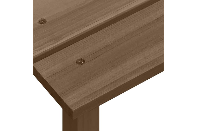 Adirondackstol med bord massivt granträ brun - Brun - Utemöbler - Utestolar & fåtöljer - Solstol - Däckstol