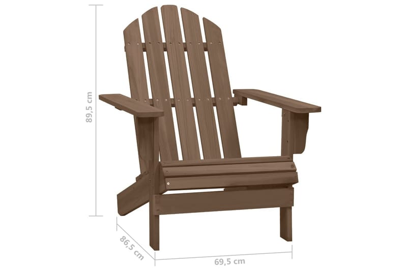 Adirondackstol med bord massivt granträ brun - Brun - Utemöbler - Utestolar & fåtöljer - Solstol - Däckstol