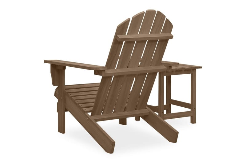 Adirondackstol med bord massivt granträ brun - Brun - Utemöbler - Utestolar & fåtöljer - Solstol - Däckstol