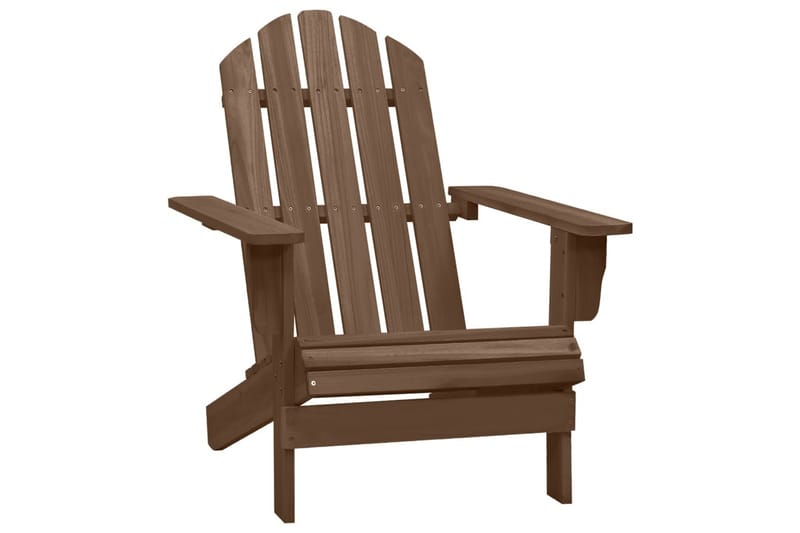 Adirondackstol med bord massivt granträ brun - Brun - Utemöbler - Utestolar & fåtöljer - Solstol - Däckstol