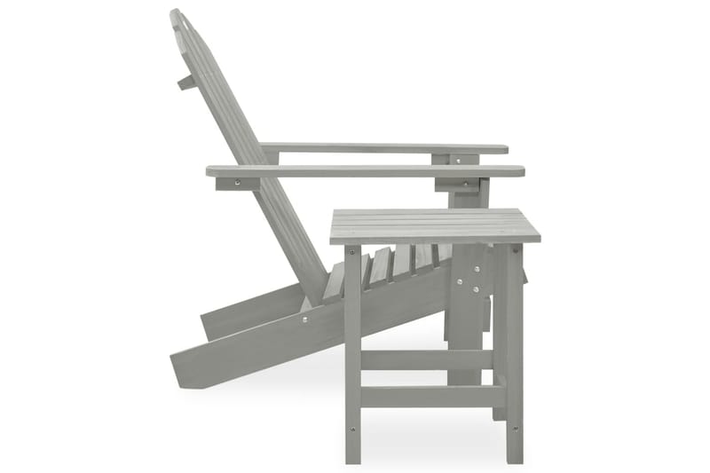 Adirondackstol med bord massivt granträ grå - Grå - Utemöbler - Utestolar & fåtöljer - Solstol - Däckstol