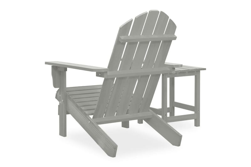 Adirondackstol med bord massivt granträ grå - Grå - Utemöbler - Utestolar & fåtöljer - Solstol - Däckstol