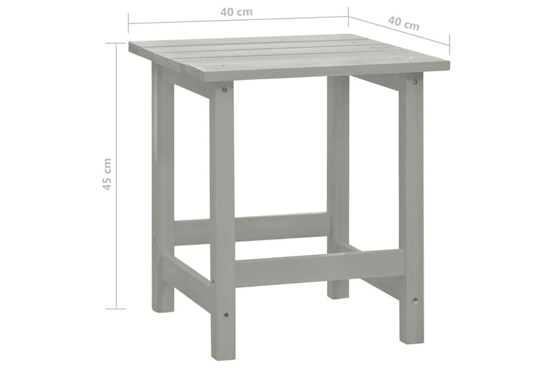 Adirondackstol med bord massivt granträ grå - Grå - Utemöbler - Utestolar & fåtöljer - Solstol - Däckstol