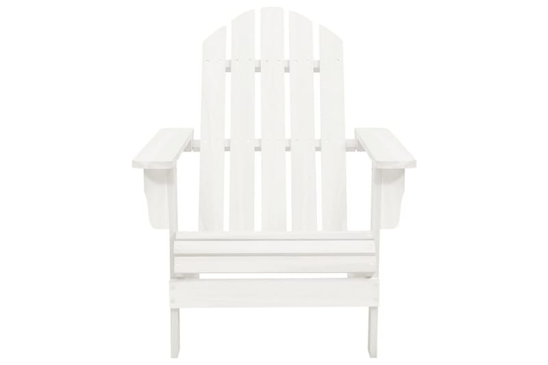 Adirondackstol med bord massivt granträ vit - Vit - Utemöbler - Utestolar & fåtöljer - Solstol - Däckstol
