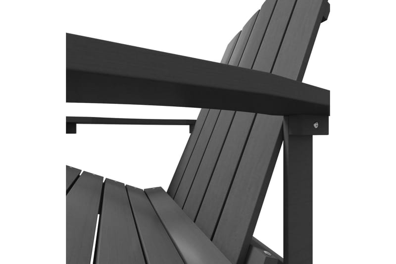 Adirondackstol med fotpall HDPE antracit - Antracit - Utemöbler - Utestolar & fåtöljer - Solstol - Däckstol