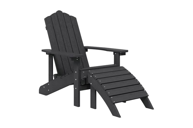 Adirondackstol med fotpall HDPE antracit - Antracit - Utemöbler - Utestolar & fåtöljer - Solstol - Däckstol