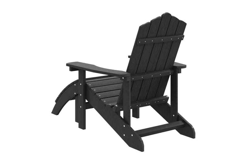 Adirondackstol med fotpall HDPE antracit - Antracit - Utemöbler - Utestolar & fåtöljer - Solstol - Däckstol