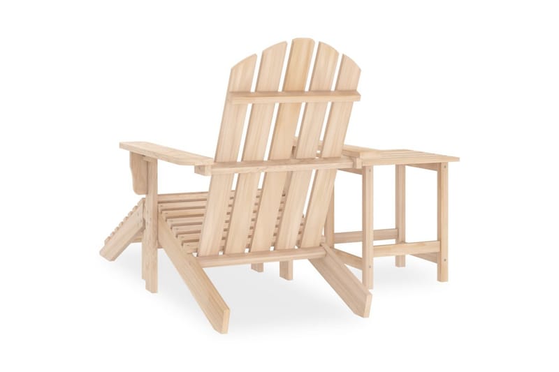Adirondackstol med fotpall och bord massivt granträ - Beige - Utemöbler - Utestolar & fåtöljer - Solstol - Däckstol