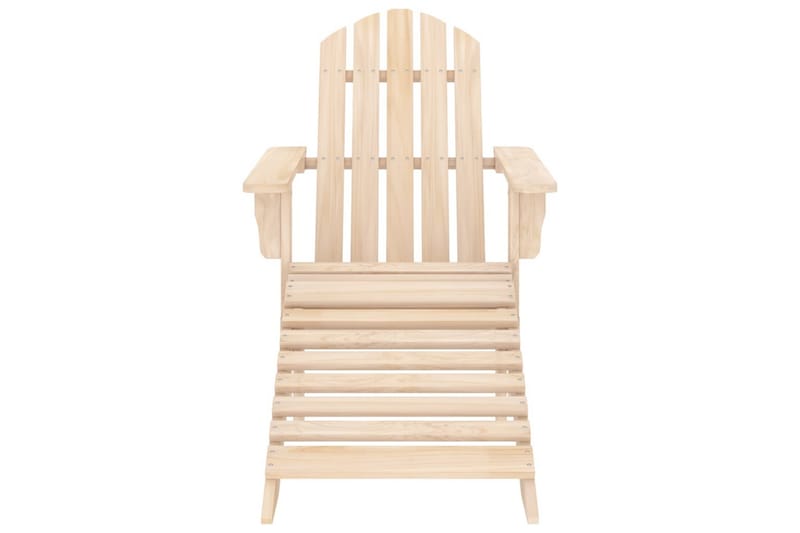 Adirondackstol med fotpall och bord massivt granträ - Beige - Utemöbler - Utestolar & fåtöljer - Solstol - Däckstol