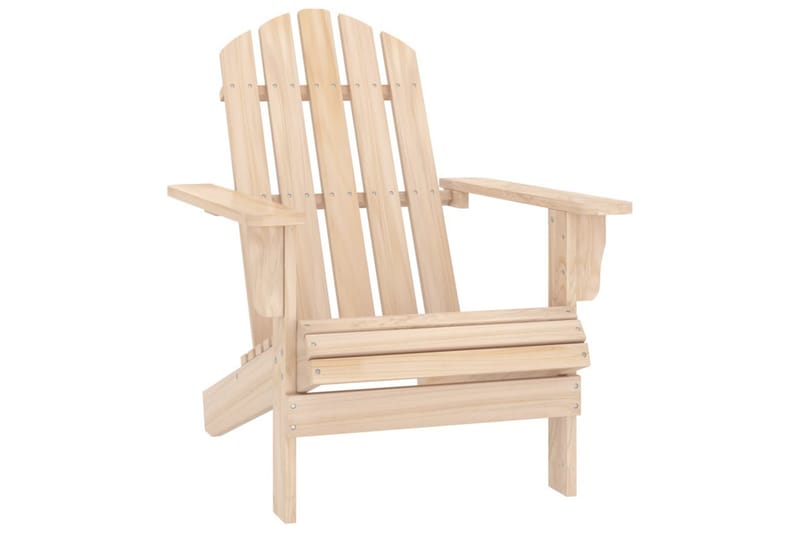 Adirondackstol med fotpall och bord massivt granträ - Beige - Utemöbler - Utestolar & fåtöljer - Solstol - Däckstol