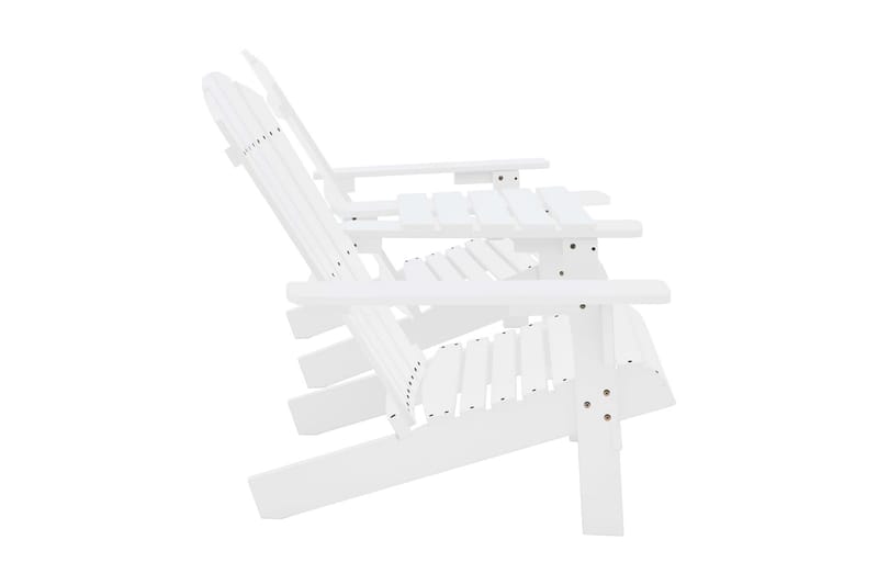 Adirondackstolar med bord massivt granträ vit - Vit - Utemöbler - Utestolar & fåtöljer - Solstol - Däckstol