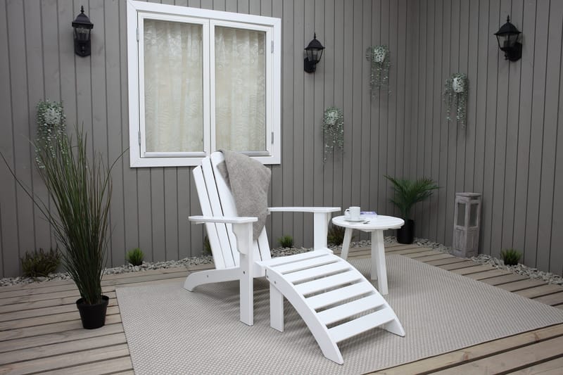 Cranston Fotpall till däckstol - Vit - Utemöbler - Utestolar & fåtöljer - Solstol - Däckstol