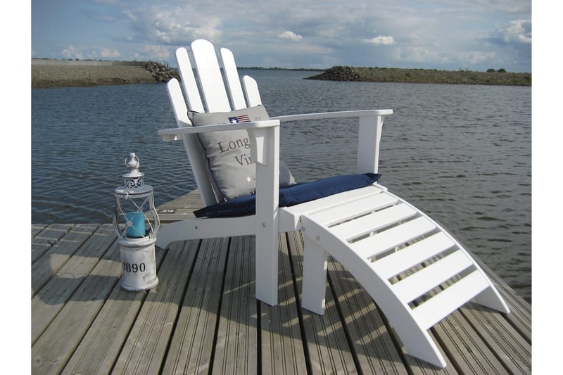 Cranston Fotpall till däckstol - Vit - Utemöbler - Utestolar & fåtöljer - Solstol - Däckstol