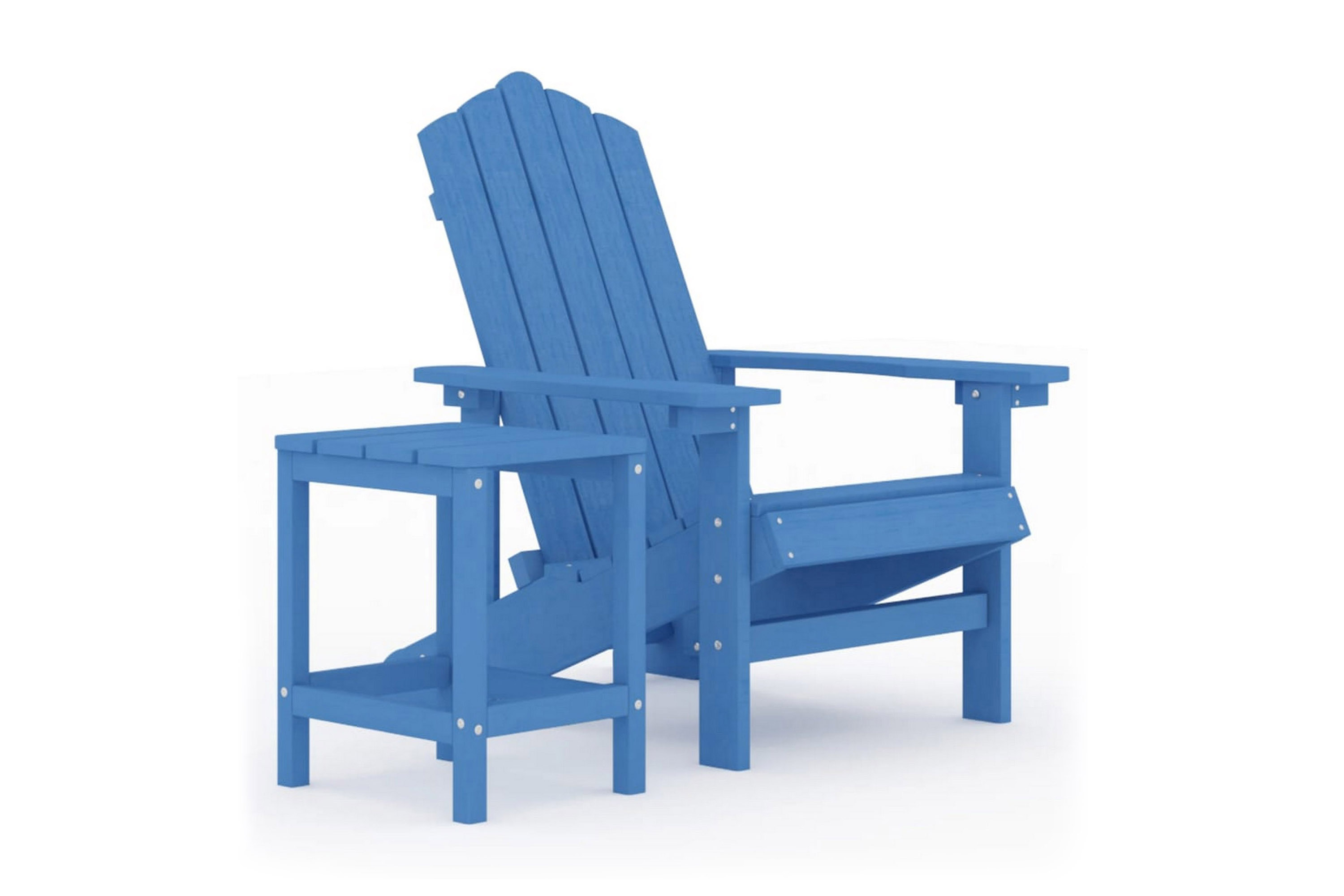 Däckstol för trädgården med bord HDPE aquablå – Blå