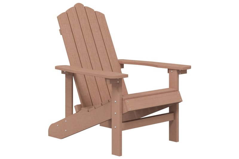 Däckstol för trädgården med bord HDPE brun - Brun - Däckstol
