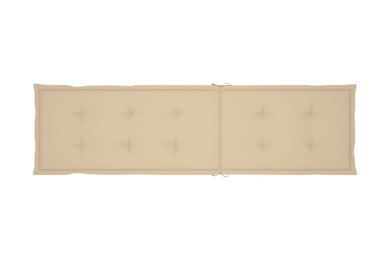 Däckstol med fotstöd och dyna massivt akaciaträ - Beige - Utemöbler - Utestolar & fåtöljer - Solstol - Däckstol
