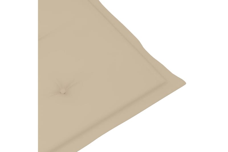 Däckstol med fotstöd och dyna massivt akaciaträ - Beige - Utemöbler - Utestolar & fåtöljer - Solstol - Däckstol
