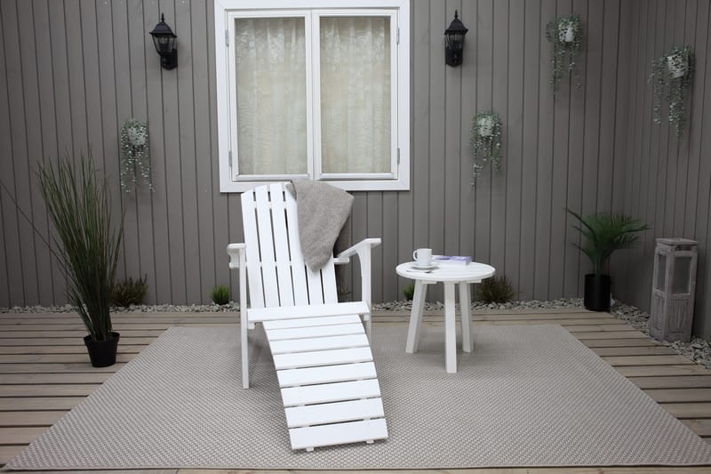 Rolston Däckstol med Fotpall - Vit - Utemöbler - Utestolar & fåtöljer - Solstol - Däckstol