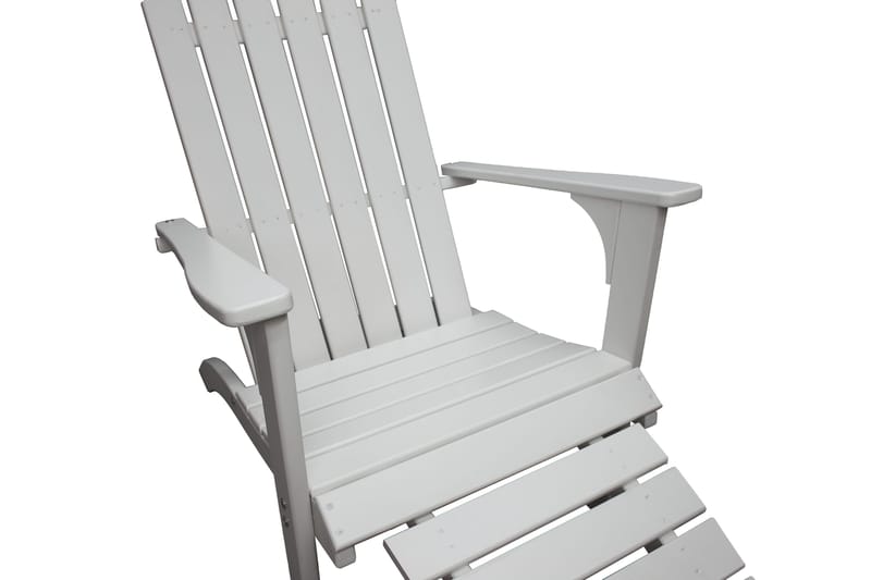 Rolston Däckstol med Fotpall - Vit - Utemöbler - Utestolar & fåtöljer - Solstol - Däckstol