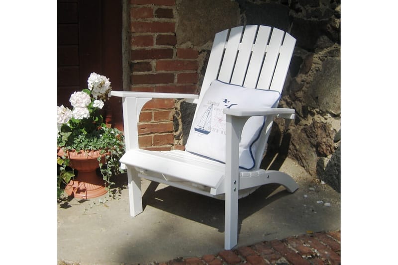 Rolston Däckstol med Fotpall - Vit - Utemöbler - Utestolar & fåtöljer - Solstol - Däckstol