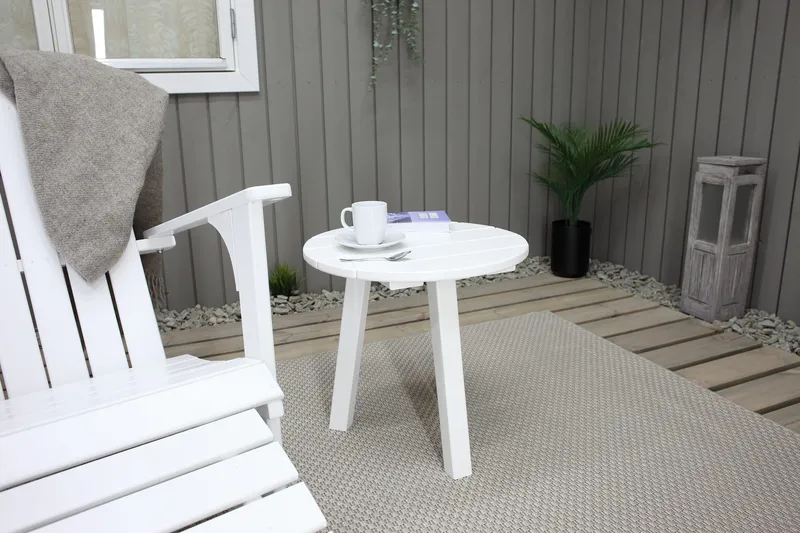 Rolston Däckstol med Fotpall - Vit - Utemöbler - Utestolar & fåtöljer - Solstol - Däckstol