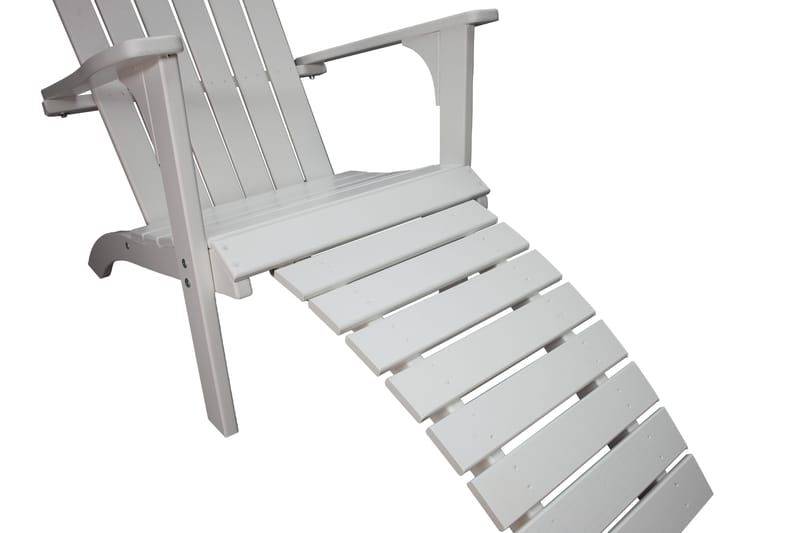 Rolston Däckstol med Fotpall - Vit - Utemöbler - Utestolar & fåtöljer - Solstol - Däckstol