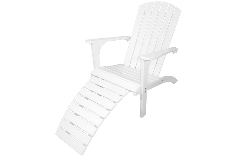 Rolston Däckstol med Fotpall - Vit - Utemöbler - Utestolar & fåtöljer - Solstol - Däckstol