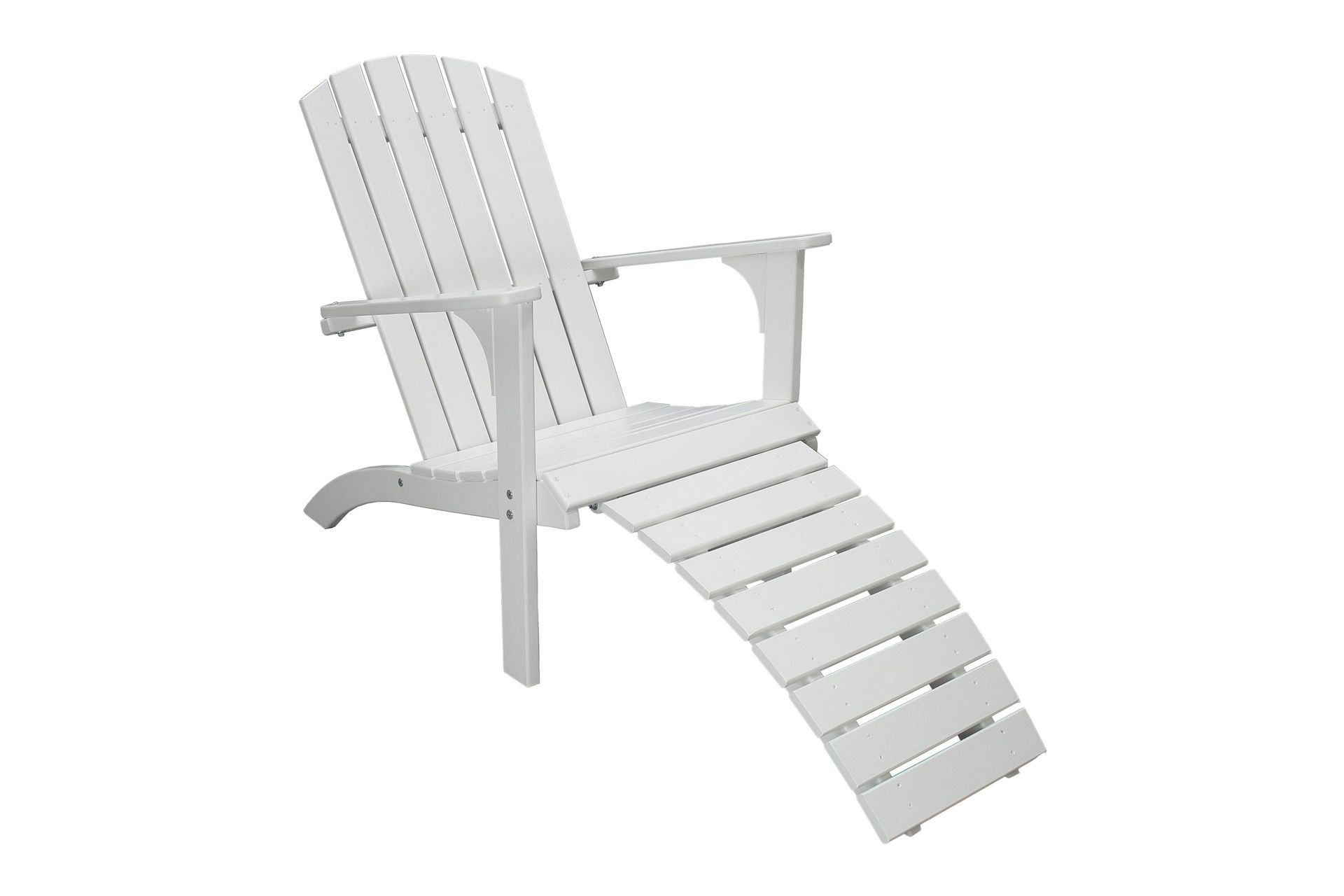 rolston däckstol med fotpall - vit