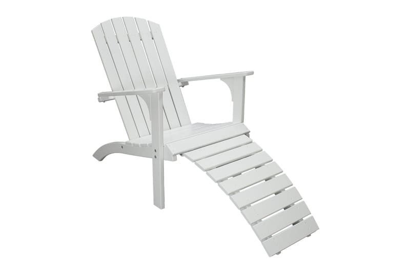 Rolston Däckstol med Fotpall, Vit