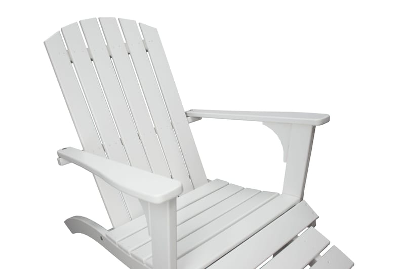 Rolston Däckstol med Fotpall - Vit - Utemöbler - Utestolar & fåtöljer - Solstol - Däckstol