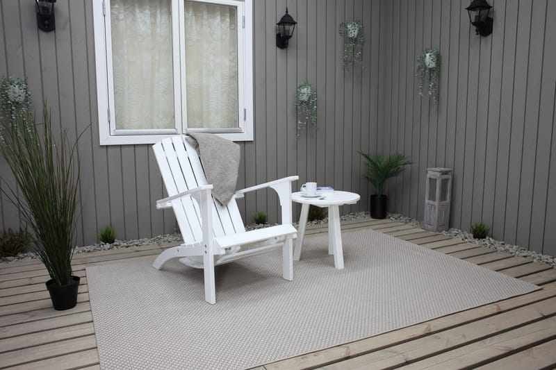 Rolston Däckstol med Fotpall - Vit - Utemöbler - Utestolar & fåtöljer - Solstol - Däckstol