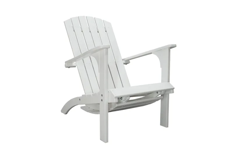 Rolston Däckstol med Fotpall - Vit - Utemöbler - Utestolar & fåtöljer - Solstol - Däckstol