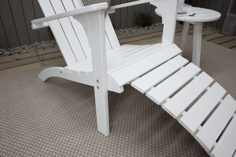 Rolston Däckstol med Fotpall - Vit - Utemöbler - Utestolar & fåtöljer - Solstol - Däckstol