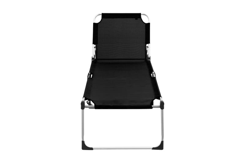 Extra hög solstol för seniorer hopfällbar svart aluminium - Svart - Solstol