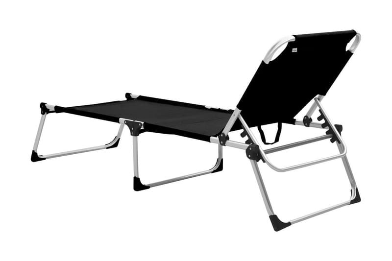 Extra hög solstol för seniorer hopfällbar svart aluminium - Svart - Solstol