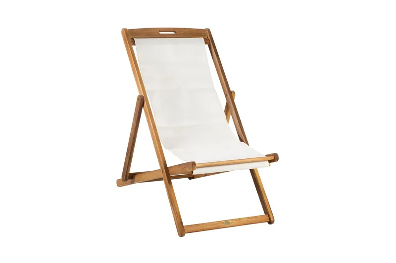 Finlay Solstol - Akacia/Vit - Utemöbler - Utestolar & fåtöljer - Solstol