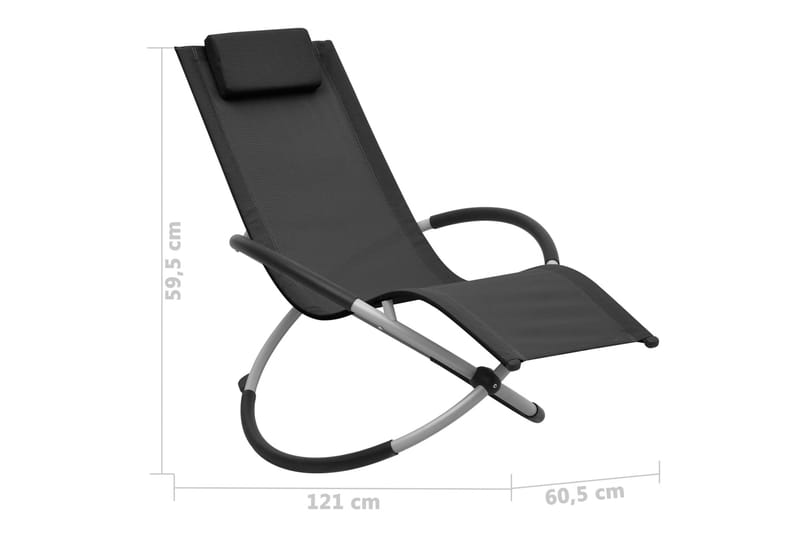 Solstol för barn stål svart - Svart - Solstol