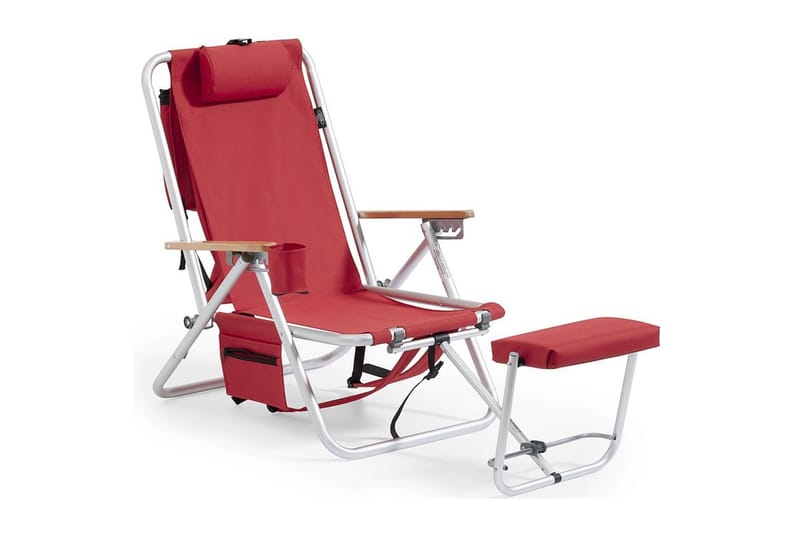 Friluftsstol Fritab ROXY med kylbag/mobilficka, Röd