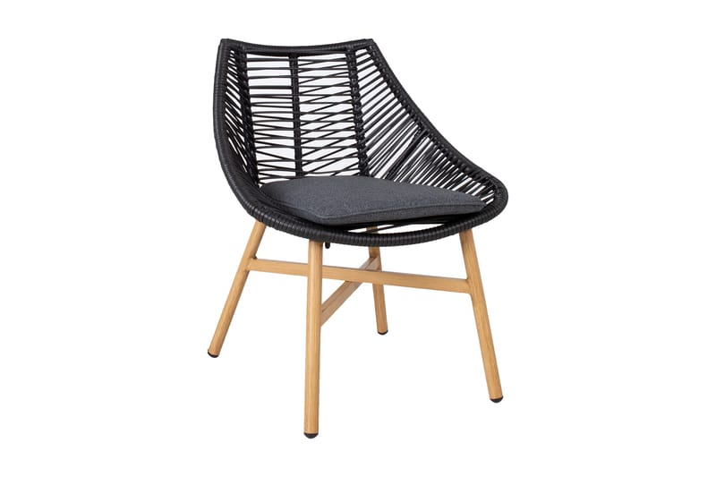 Helsinki Matstol m Dyna, Svart/Natur/Grå