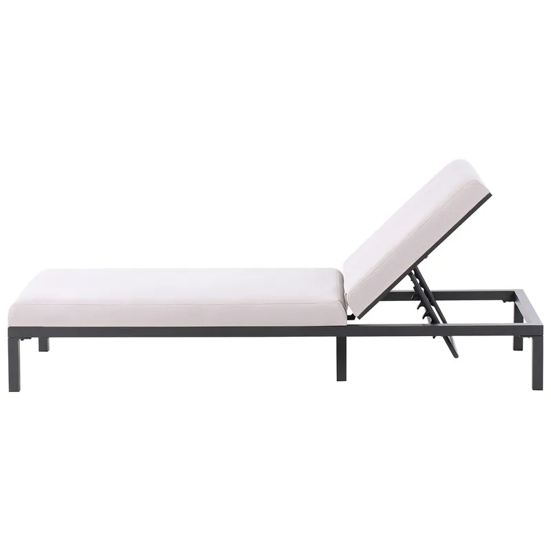 Solstol Lariano - Beige, svart - Utemöbler - Utestolar & fåtöljer - Solstol