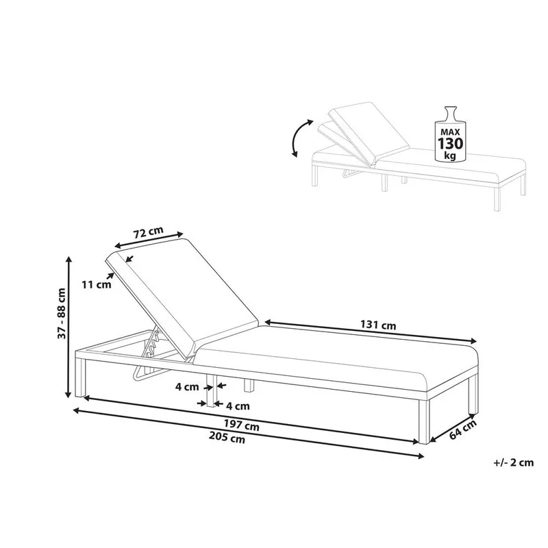 Solstol Lariano - Grå - Utemöbler - Utestolar & fåtöljer - Solstol
