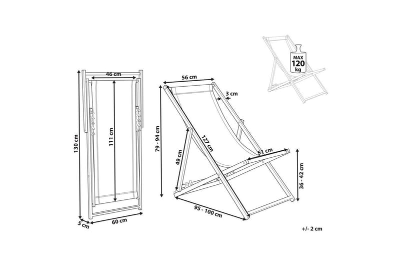 Solstol Locri Ii - Blå, Vit - Utemöbler - Utestolar & fåtöljer - Solstol
