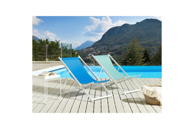 Solstol Locri Ii - Blå, Vit - Utemöbler - Utestolar & fåtöljer - Solstol