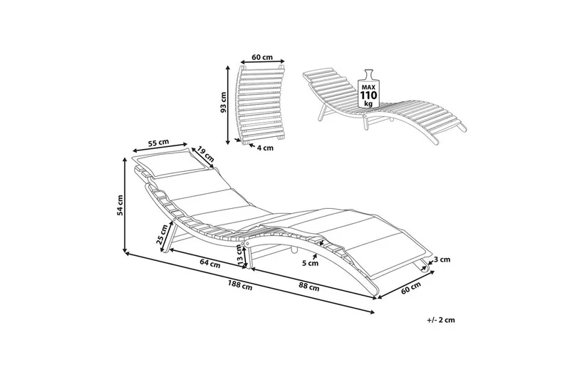 Solstol Luino - Ljus trä, grå - Utemöbler - Utestolar & fåtöljer - Solsängar & solvagnar