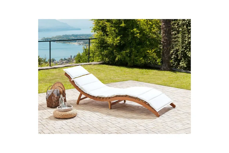 Solstol Luino - Ljus trä, vit - Utemöbler - Utestolar & fåtöljer - Solsängar & solvagnar