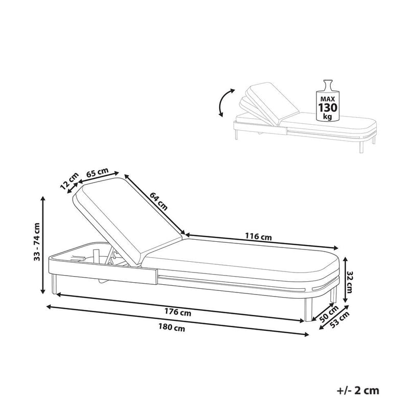 Solstol med dyna Nettuno - Utemöbler - Utestolar & fåtöljer - Solstol