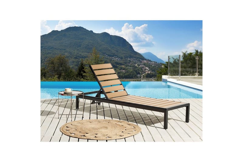 Solstol Nardo - Ljus trä, svart - Utemöbler - Utestolar & fåtöljer - Solsängar & solvagnar